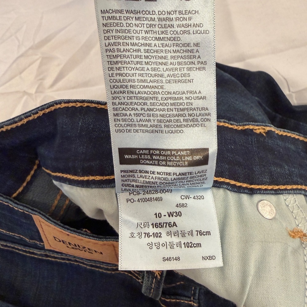 Denizen from Levis Womens Mid Rise Bermuda Shorts Dark Wash Cuffed Denim 10 W30 - Picture 7 of 7